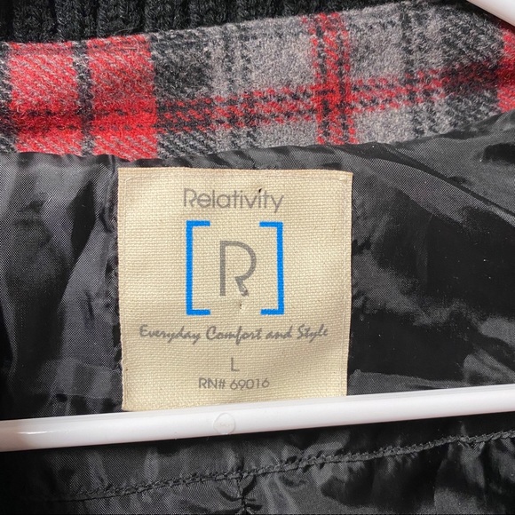 Relativity plaid plaid bomber jacket L - Picture 5 of 5